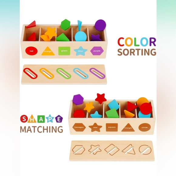 ⭐️ Montessori Educational Toy // Color Sorting & Stacking Matching Wooden Toy - Picture 2 of 6